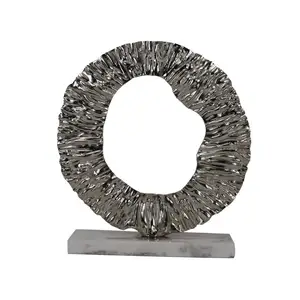 Großhandel Lieferant Metall mit Marmorsockel unregelmäßige runde Silber Home Decoration Zubehör