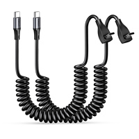 Cable de Carga Rápida USB C Retráctil SUNGUY de 60 W, Cable de Datos, Cargador USB-C para Teléfono Móvil, Portátil y Automóvil