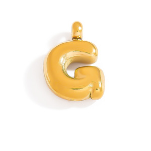 Pendentif mini lettre bulle en acier inoxydable plaqué or 18 carats pour la fabrication de colliers, accessoires de bijoux DIY, formes variées, anglais - Product Image 3