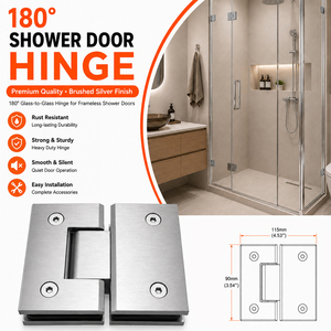 Cerniera per porta doccia in acciaio inossidabile resistente per box doccia con telaio in vetro, accessori per ferramenta per porte da bagno - Product Image 3