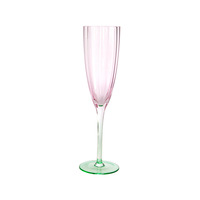 Gobelet en verre dégradé de Style médiéval Vintage, tige rose et verte, motif d'ondulation côtelé, verre à vin rouge et flûte de Champagne