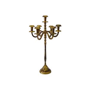 Candelabro de Metal de 5 Brazos con Diseño de Pilar, Estilo Único Vintage de Primera Calidad, Chapado en Níquel Repujado - Product Image 3