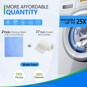 خرقة متينة من ألياف Hydrospun لتنظيف متعدد الأسطح-موك منخفض مناديل مخصصة للكسول وعينات مجانية - Product Image 3