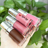 Huile à Lèvres Végétalienne en Gros, Huile à Lèvres Hyaluronique Fraise, Huile à Lèvres Fruitée Colorée, Huile à Lèvres Végétalienne Saveur Fruitée, Tube Argenté