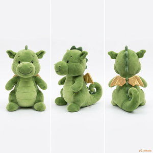 Peluche de Dragón Verde Personalizado, Lindo Animal Mítico de Peluche, Diseño de <span class=keywords><strong>Dinosaurio</strong></span> Alado Realista, Fabricante Mayorista OEM ODM - Product Image 1