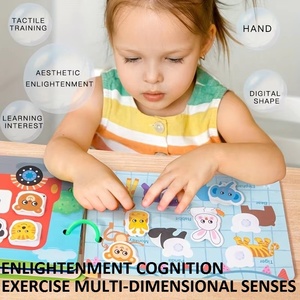 Montessori sentito puzzle 3D tranquillo adesivo per educazione precoce libro occupato che abbina giochi da tavolo autismo apprendimento sensoriale giocattoli per bambini - Product Image 3