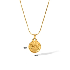 Offre Spéciale acier inoxydable 12 signe <span class=keywords><strong>du</strong></span> zodiaque collier 18K véritable plaqué or zircone ovale métal pendentif <span class=keywords><strong>Horoscope</strong></span> colliers nouveau - Product Image 4