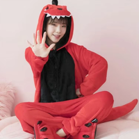 Nouvel ensemble de pyjamas en flanelle à capuche pour enfants, motif animaux de dessin animé, respirant et confortable, vêtements d'intérieur assortis