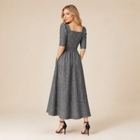 Robe longue élégante boutonnée pour femme, coupe trapèze, décontractée, d'été, avec poches, idéale pour le bureau et les trajets quotidiens