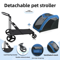 Poussette pliable en plastique et en maille pour chiens de taille moyenne et grande, chats âgés, pour les promenades en plein air et les voyages en camping