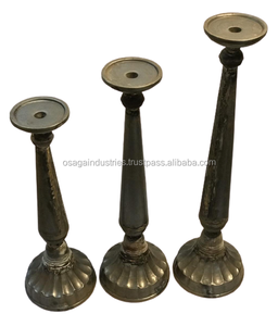 CANDLE STAND METAL BROWN UNIQUE DESIGN SET of 3 CANDLE HOLDER HOME <b>DECOR</b> <b>TABLE</b> TOP GARDEN USE CANDLE PILLAR - Product Image 6