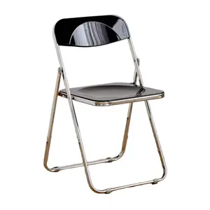 YJ nordico trasparente sedia pieghevole in acrilico sedia da pranzo per il tempo libero sedia per il trucco fabbrica all'ingrosso