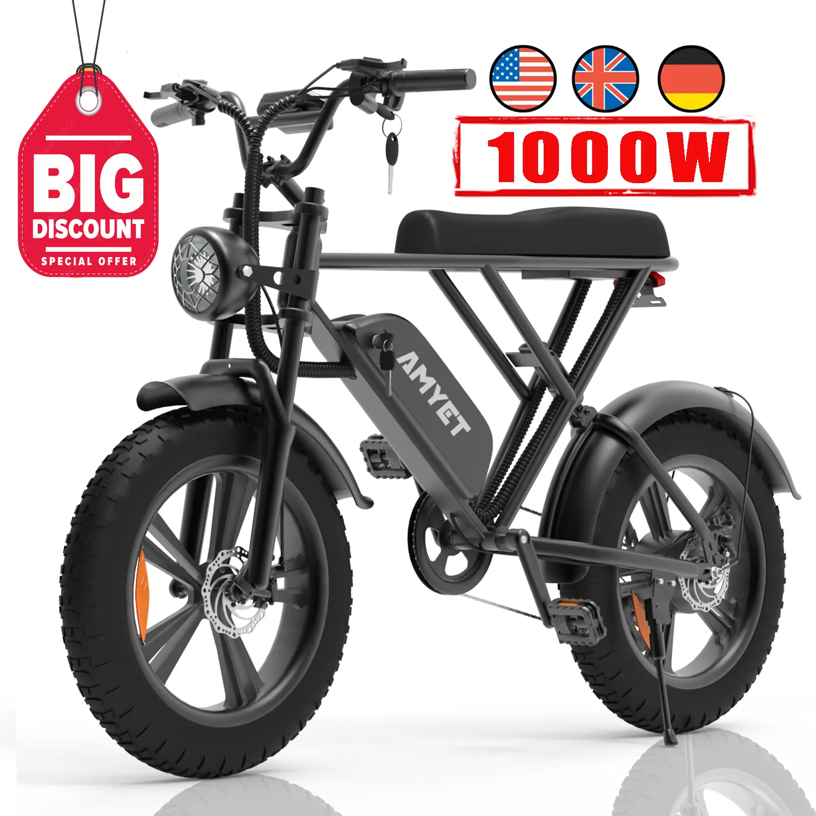 Abd ab depo 2024 sıcak satış dağ bisikleti ebike 250W 750W 1000W uzun menzilli elektrikli bisikletler yağ lastik e bisiklet