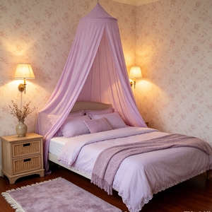 Hanging <strong>Bed</strong> Canopy <strong>Tent</strong> &amp; <strong>Kids</strong> Play <strong>Tent</strong> with Mosquito Net Polyester/Cotton Circular <strong>for</strong> Baby Crib Bedroom Reading Nook Decor - Product Image 6