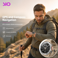 Jam Tangan Pintar 1.43 Inci AMOLED 466 X 466 GPS Kompas Altimeter 3ATM Penjawab Panggilan Senter 530mAh OEM ODM Grosir Jam Tangan Pintar