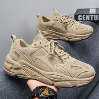 Baskets Chunky Dad pour Hommes, Tige en Maille Respirante, Semelle Épaisse Amortissante, Chaussures Décontractées à Lacets pour la Marche Quotidienne et les Voyages en Extérieur