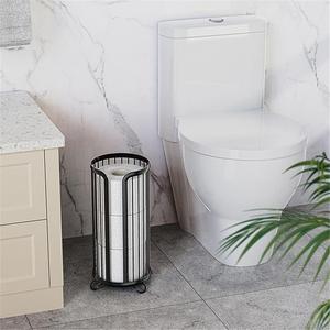 Black Iron Eco-Friendly Modern <b>Toilet</b> Paper <b>Holder</b> Punch-Free Vertical Design for Hotel Use Free <b>Standing</b> Sanitary Bathroom <b>Roll</b> - Product Image 6