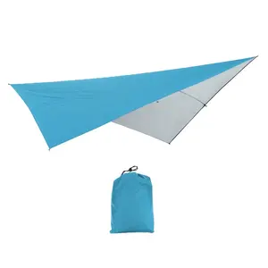 290*290Cm Ngoài Trời Mưa Tarp 210T Nylon Ripstop PU2000 Không Thấm Nước Trọng Lượng Nhẹ Survival Bánh Nơi Trú Ẩn Cho Cắm Trại Lều UV Fly Mưa