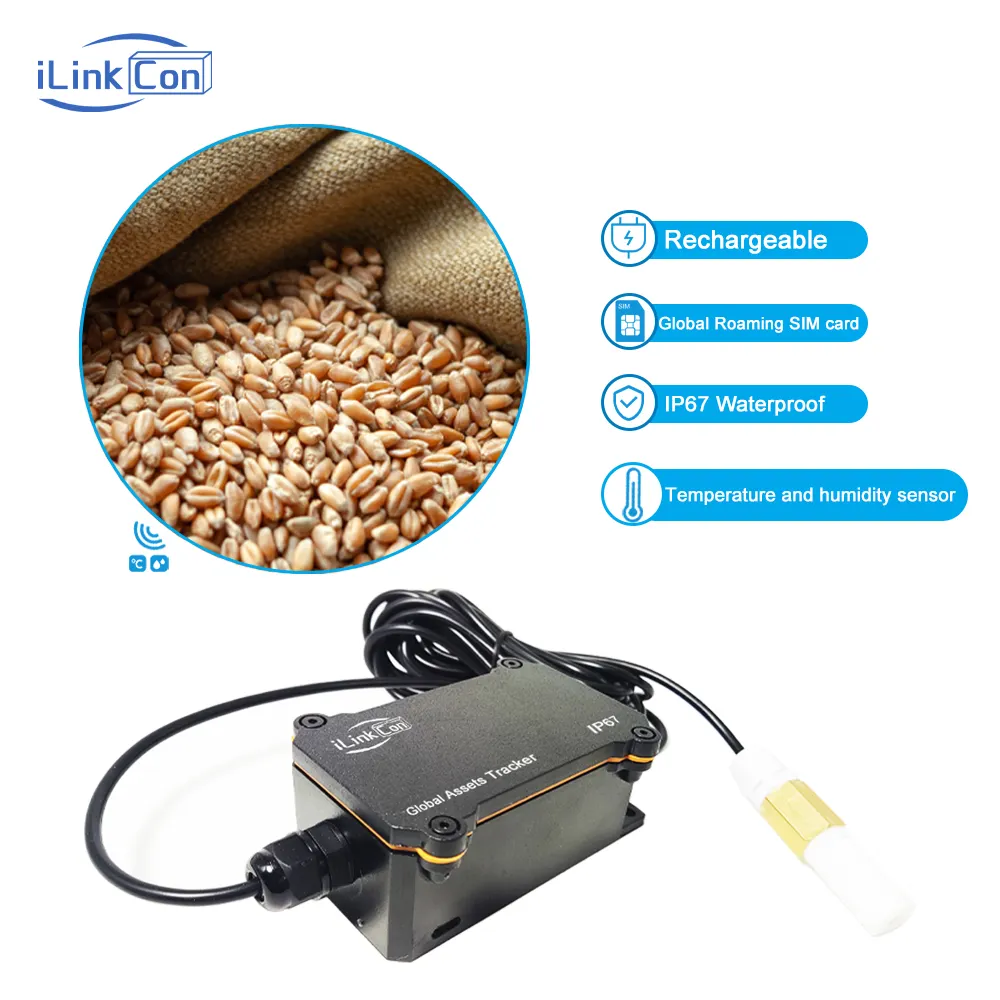 ILinkCon 사용자 정의 4G 온도 센서 글로벌 자산 충전식 무료 SIM 카드 배송 추적 자기 GPS 추적기