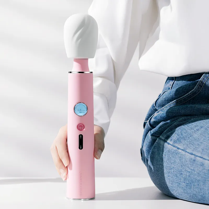 S-MAN vibratore forte vibrazione donna giocattolo del sesso Silicone LCD Auto calore massaggiatore USB-ricarica bacchetta vibratore
