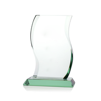 Trophée en verre cristal de jade blanc Pujiang avec logo personnalisé imprimé UV et gravure pour événements