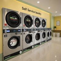 Mesin Cuci dan Pengering Koin 12KG 15KG 20KG Grosir, Peralatan Laundry Komersial untuk Bisnis Laundromat