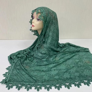 MS-2126 2024 nouveau Style printemps automne <span class=keywords><strong>femmes</strong></span> 100% coton broderie dubaï écharpe strass Hijab voile - Product Image 1