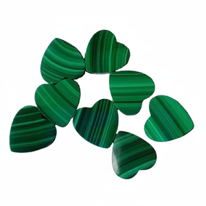 Cabujones calibrados planos en forma de corazón de malaquita Natural, piedras preciosas para hacer joyas, pulsera de malaquita, anillos, colgante de collar - Product Image 1