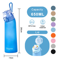 Bouteille d'eau personnalisée de 650 ml en Tritan sans BPA avec capsules aromatisées pour boissons aux fruits