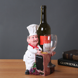 Support à vin créatif pour chef, statue de cuisinier décorative en résine, porte-gobelet, porte-bouteille, accessoire artisanal pour <span class=keywords><strong>bar</strong></span> à domicile - Product Image 1