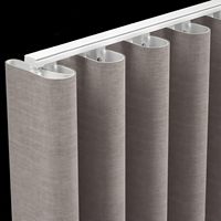 Rail de guidage pliable ondulé pour rideau occultant, avec roulettes coulissantes en tissu et système de glissière robuste en forme de serpent, pour usage transfrontalier