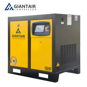 GIANTAIR Direct Driven Screw Air Compressor 3 Phase 10hp 10 Hp 7.5kw 0.8mpa Stationary Air Cooling