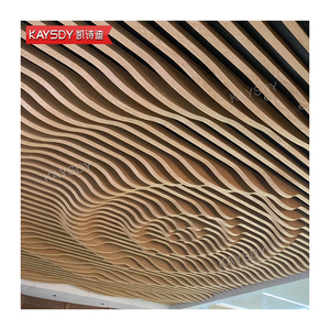 Hochwertige Metalldach platte Zwischendecke Faux Plafond Aluminium 3D Wave abgehängte Deckende ko ration - Product Image 4