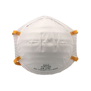 Masque respiratoire FFP2 homologué CE industriel, couleur blanche, protection 4 couches, avec clip nasal en aluminium, logo personnalisé - Product Image 1