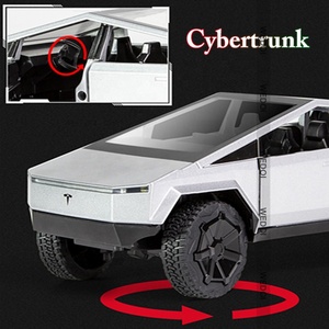 รถบรรทุกเทสล่า ไซเบอร์ทรัค รุ่นหล่อโลหะผสมสังกะสี ขนาด <span class=keywords><strong>1</strong></span>:<span class=keywords><strong>24</strong></span> ของเล่นรถมินิอิเล็กทรอนิกส์ พร้อมไฟและเสียงเพลง สำหรับเด็ก เป็นของขวัญ - Product Image 4