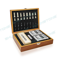 Ensemble de jeu de société en bois de haute qualité personnalisé, jeu de dominos avec jeu de poker, ensemble de jeu de société original, cadeaux promotionnels pour les entreprises
