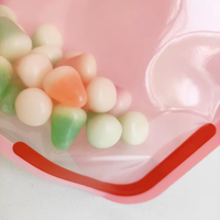 Sac d'emballage alimentaire en plastique refermable avec fermeture éclair et fenêtre, imprimé avec un dessin animé mignon