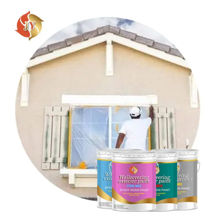 Basso contenuto di VOC colori gialli trasparenti struttura impermeabile parete esterna casa emulsione vernice parete esterna vernice