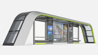 Abri d'attente pour bus publics préfabriqués en aluminium rectangulaires durables pour l'extérieur avec WiFi et affichage LED des positions des bus