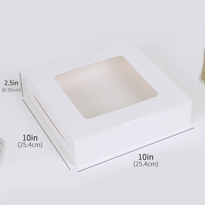 Caixas de Embalagem para Bolos de 6, <span class=keywords><strong>8</strong></span> e 10*10*5 Polegadas com Janela, Caixa Branca de Confeitaria com Bases para Bolos - Product Image 4