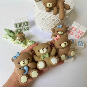 Decorazioni per <span class=keywords><strong>torta</strong></span> Mini <span class=keywords><strong>orsetto</strong></span> blu rosa Toppers per Baby Girl Baby Shower festa di compleanno decorazioni - Product Image 6