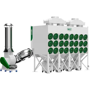 Large Airflow Central Industrial Dust Collector Control System for Woodwork Metal Processing