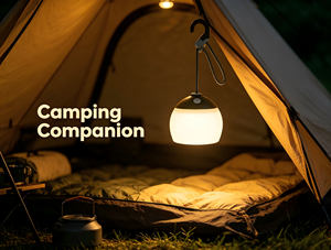 Lanterne de <span class=keywords><strong>camping</strong></span> rechargeable en silicone, double couleur, étanche, type C, lampe LED suspendue pour tente, randonnée en plein air, urgence - Product Image 1