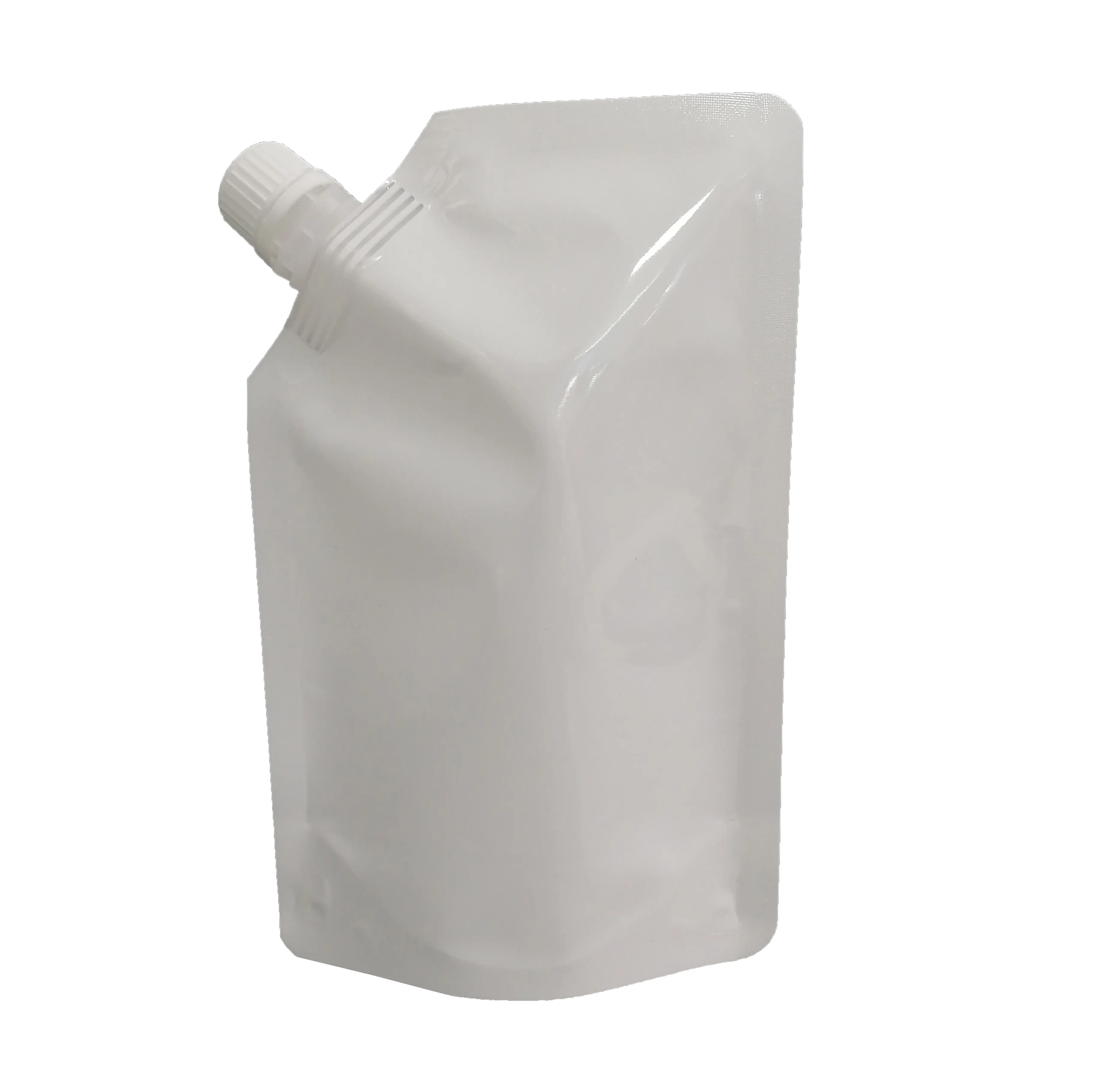 500 ml latte bianco stand up beccuccio sacchetto flessibile uso materiale alimentare ugello doypack per detersivo liquido in polvere