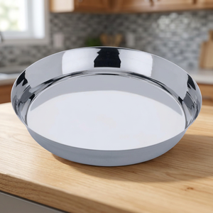 Assiette creuse ronde en acier inoxydable, ensembles de vaisselle, vaisselle de cuisine, plateau de service au prix de gros - Product Image 1
