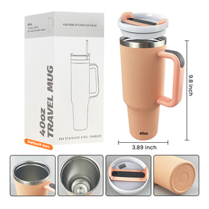 Vaso Térmico Personalizado Adventure H2.0 de 40 oz para Café, Taza de Viaje Aislada de Acero Inoxidable Negra de 40 oz con Asa y Pajita - Product Image 4