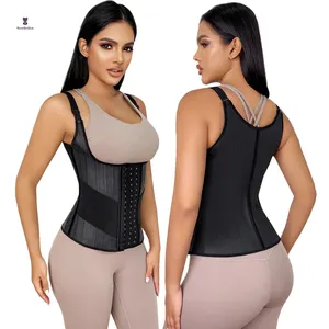 plus size XXXXXXL Latex Waist Trainer 25 steel Boned Back Support Shapewear Vest Cincher fajas Corset