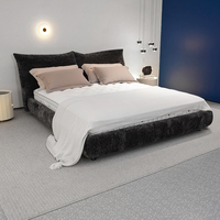 Lit Double Artistique Minimaliste de Luxe Léger, Personnalisable, Design Moderne, Idéal pour l'Aménagement de Chambres de Villa