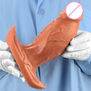 Dilatatore Anale in Silicone Color Carne Curvo Taglia L, Grande, Indossabile, con Base Allargata, Impermeabile, Giocattolo Sessuale per Adulti - Ingrosso Fabbrica - Product Image 1
