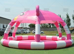 Parque Acuático Inflable Gigante para Exteriores con Temática <span class=keywords><strong>de</strong></span> Oso Rosa, Piscina Inflable Grande con Techo <span class=keywords><strong>de</strong></span> Domo - Product Image 5